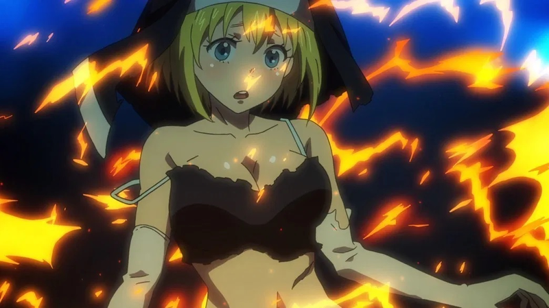 Strategically burnt nun’s habit... Yeah, right. Unfortunately this sort of crap happens all the time on Fire Force. It’s pretty distracting.